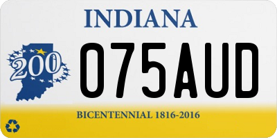 IN license plate 075AUD