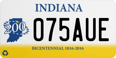 IN license plate 075AUE