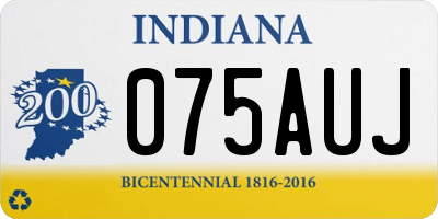 IN license plate 075AUJ