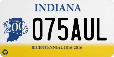 IN license plate 075AUL