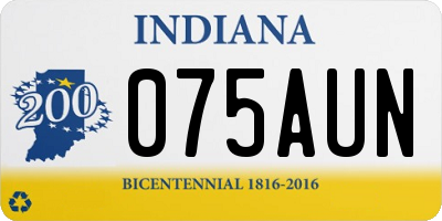 IN license plate 075AUN