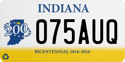 IN license plate 075AUQ