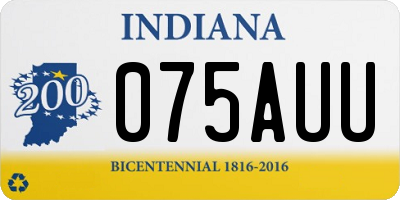 IN license plate 075AUU
