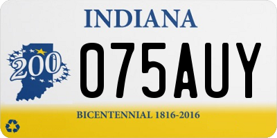 IN license plate 075AUY