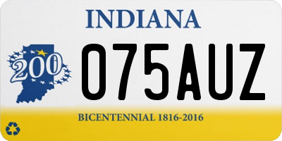 IN license plate 075AUZ