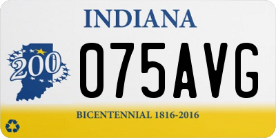IN license plate 075AVG