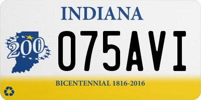 IN license plate 075AVI