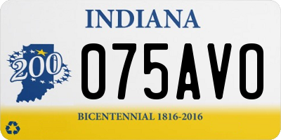 IN license plate 075AVO