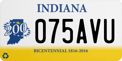IN license plate 075AVU