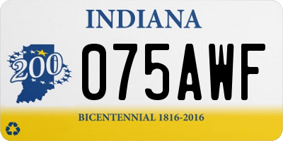 IN license plate 075AWF