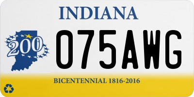 IN license plate 075AWG