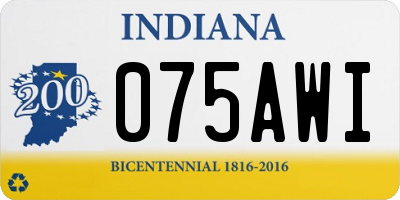 IN license plate 075AWI