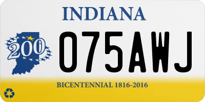 IN license plate 075AWJ