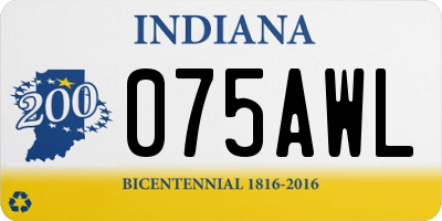 IN license plate 075AWL