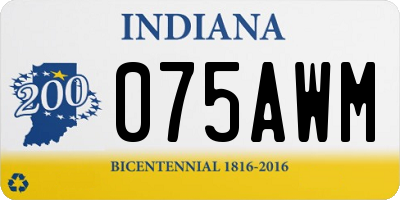 IN license plate 075AWM