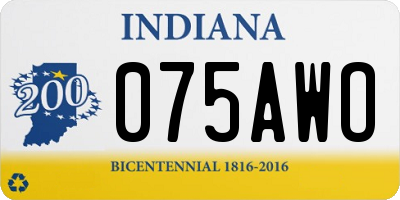 IN license plate 075AWO