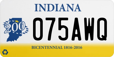 IN license plate 075AWQ