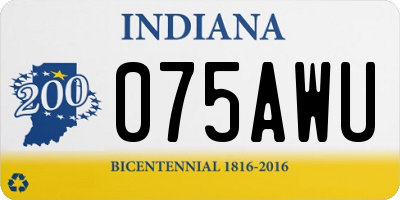 IN license plate 075AWU