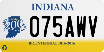 IN license plate 075AWV