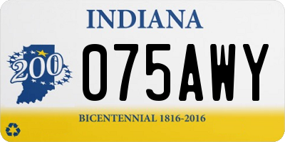 IN license plate 075AWY