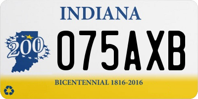 IN license plate 075AXB