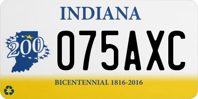 IN license plate 075AXC