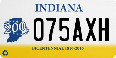 IN license plate 075AXH