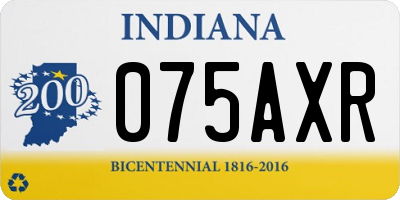 IN license plate 075AXR