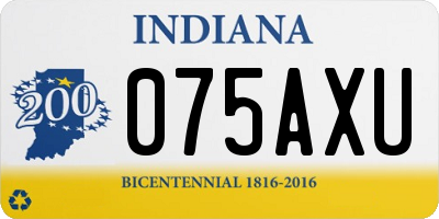 IN license plate 075AXU