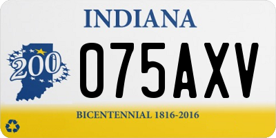 IN license plate 075AXV