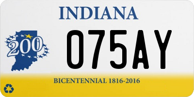 IN license plate 075AY