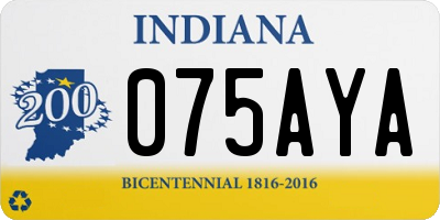IN license plate 075AYA