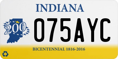 IN license plate 075AYC