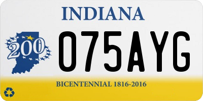 IN license plate 075AYG
