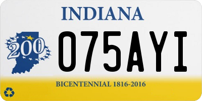 IN license plate 075AYI