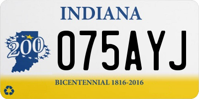 IN license plate 075AYJ