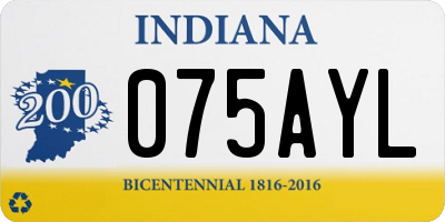 IN license plate 075AYL