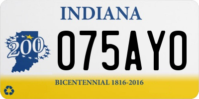 IN license plate 075AYO
