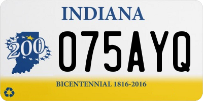 IN license plate 075AYQ