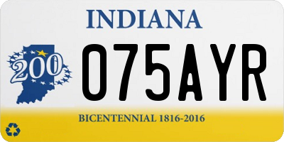 IN license plate 075AYR