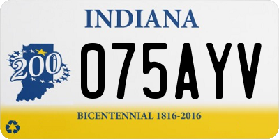 IN license plate 075AYV