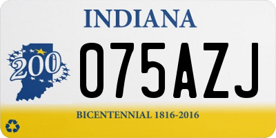 IN license plate 075AZJ