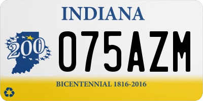 IN license plate 075AZM