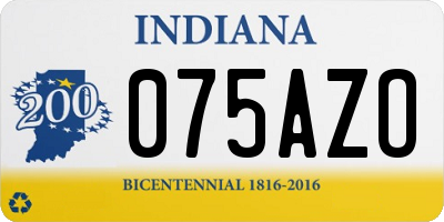 IN license plate 075AZO