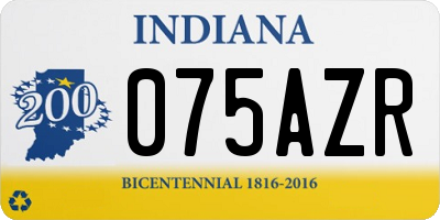 IN license plate 075AZR