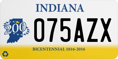 IN license plate 075AZX