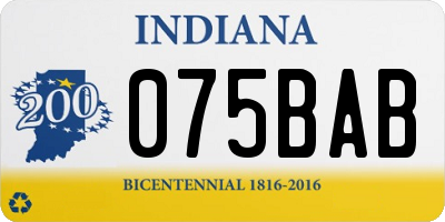 IN license plate 075BAB