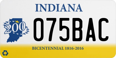 IN license plate 075BAC