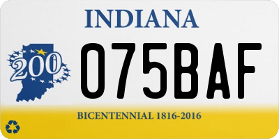 IN license plate 075BAF