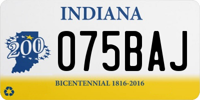 IN license plate 075BAJ